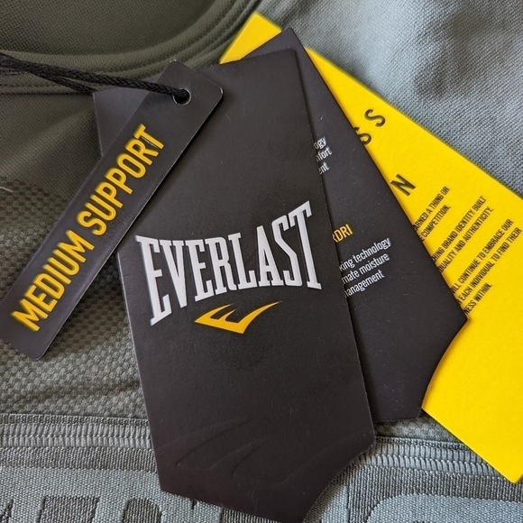 Everlast Olive Khaki Seamless Racerback Logo Branded Sport Bra Med Support 6 S - Picture 6 of 7